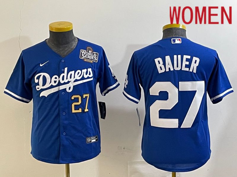 Women Los Angeles Dodgers #27 Bauer Blue Game 2024 Nike MLB Jersey style 4